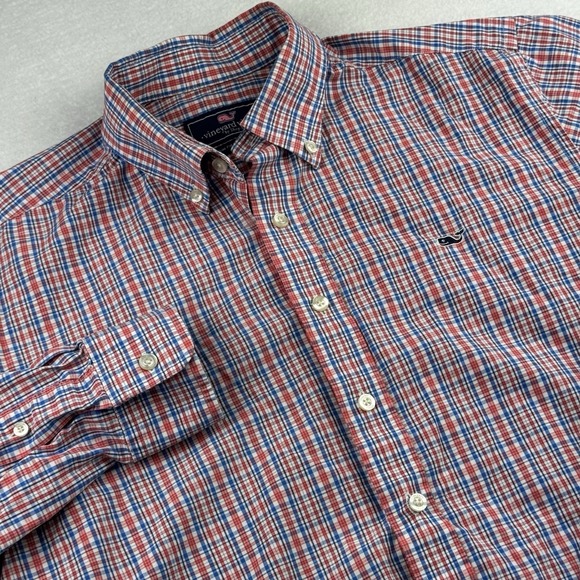 Vineyard Vines Other - Vineyard Vines Shirt Mens Large Slim Fit Button Front Plaid Whale